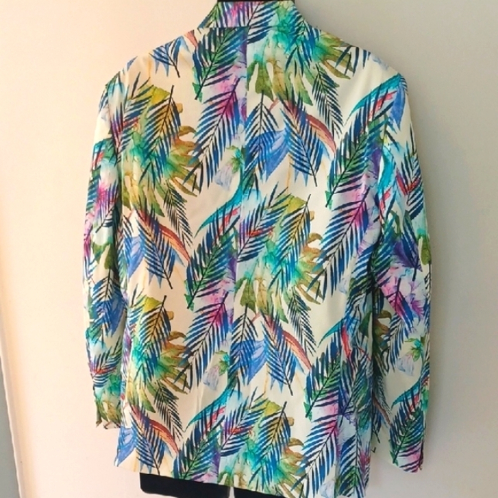 TALLIA Multicolor Leaf Print Blazer, L - Picture 9 of 12
